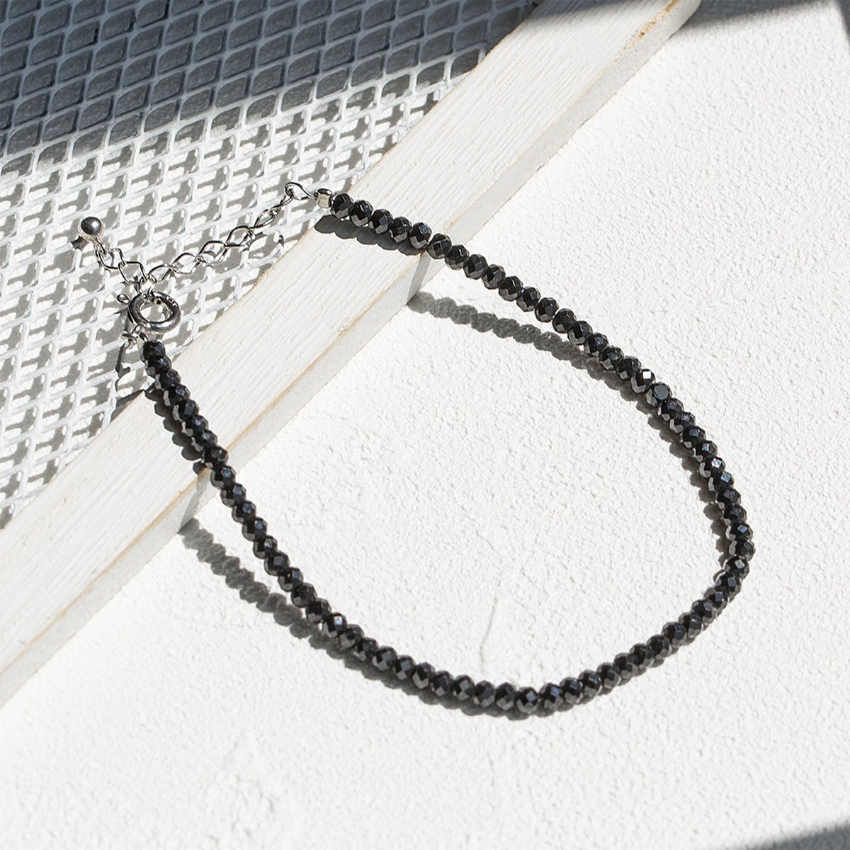 ブラックスピネル ブレスレット シルバー ユニセックス プレゼント 男女兼用 シンプル ジュエリー