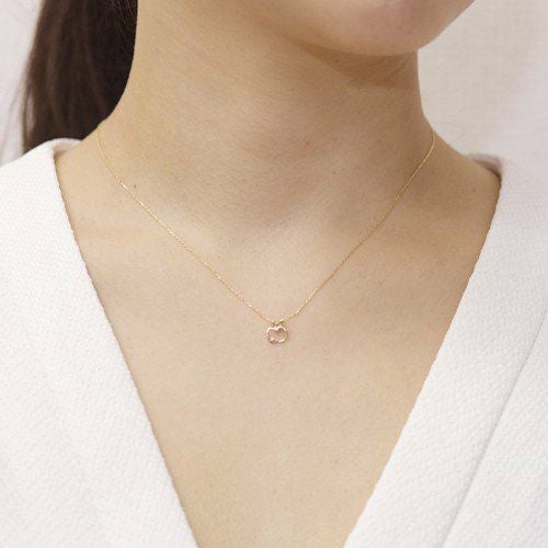 K10 PG/YG/WG ダイヤモンド ネックレス リンゴ | IKEDAジュエリー
