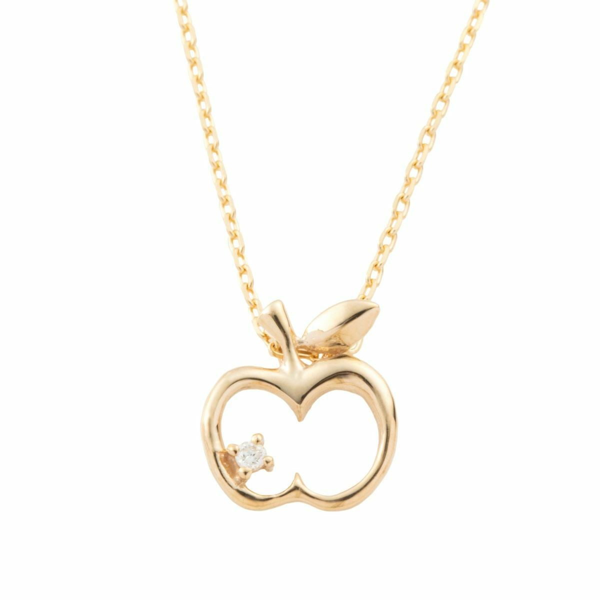 K10 PG/YG/WG ダイヤモンド ネックレス リンゴ | IKEDAジュエリー