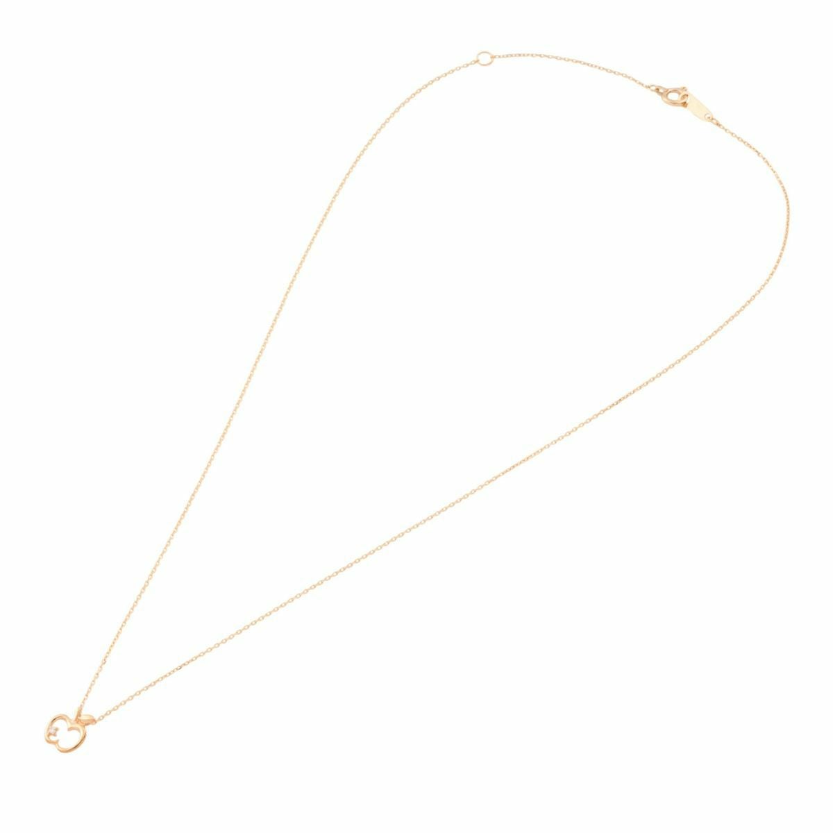 K10 PG/YG/WG ダイヤモンド アップル モチーフ ネックレス