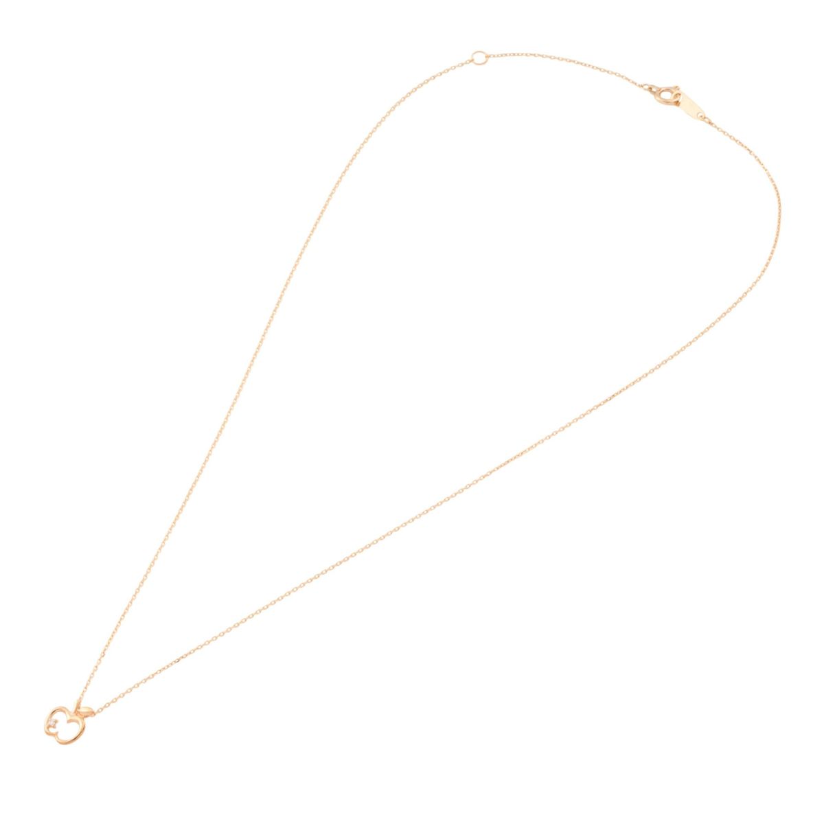 K10 PG/YG/WG ダイヤモンド アップル モチーフ ネックレス