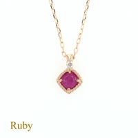 K10 PG ルビー ダイヤモンド ネックレス
