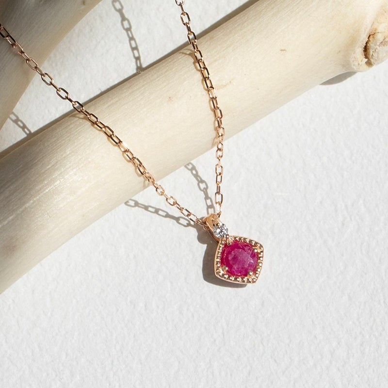 K10 PG ルビー ダイヤモンド ネックレス