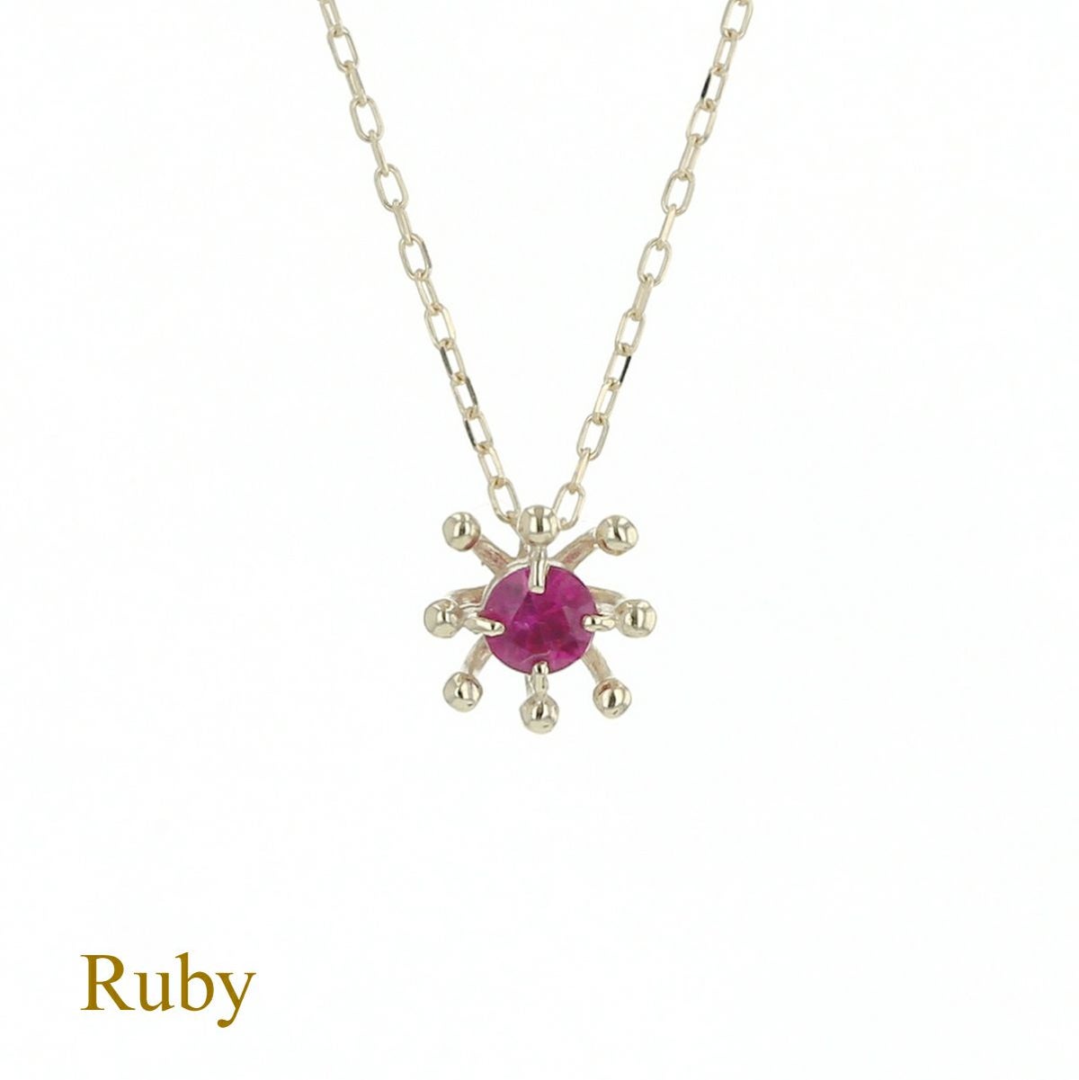 K10 YG ルビー ネックレス イエローゴールド