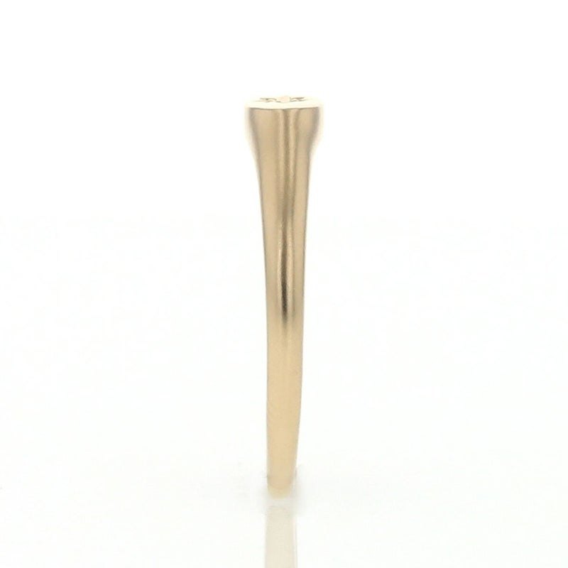 K10 YG/WG ダイヤモンド ピンキーリング 指輪 インタリオリング オーバルリング ホワイトゴールド イエローゴールド