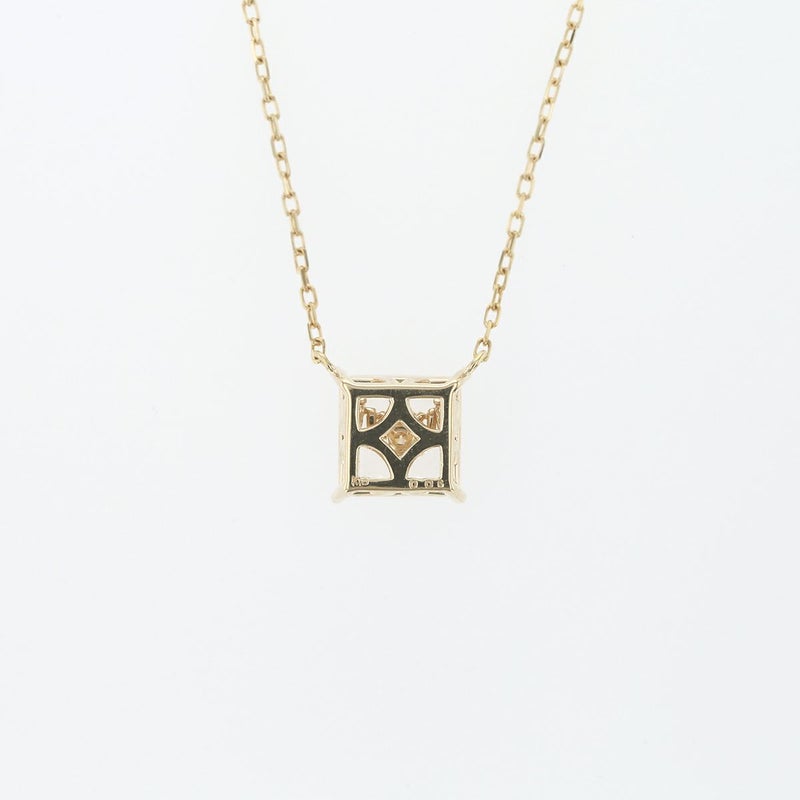 K10 YG クォーツ ダイヤモンド スクエア ネックレス