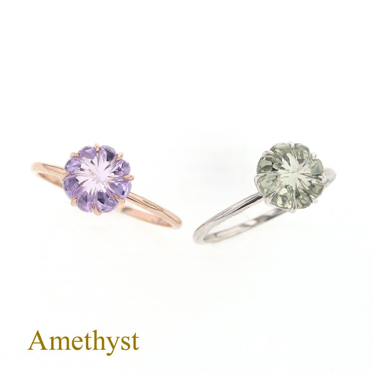 2月誕生石】K10 PG/WG アメジスト リング | IKEDAジュエリーオンライン