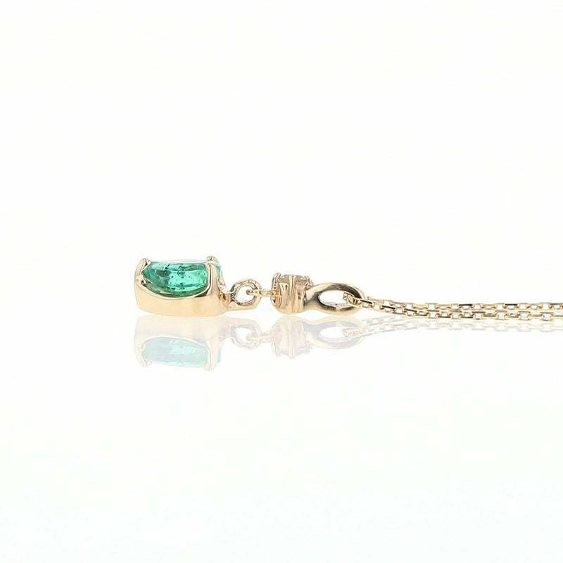 K10 YG エメラルド ネックレス ホワイトトパーズ イエローゴールド 5月誕生石 5月 誕生石