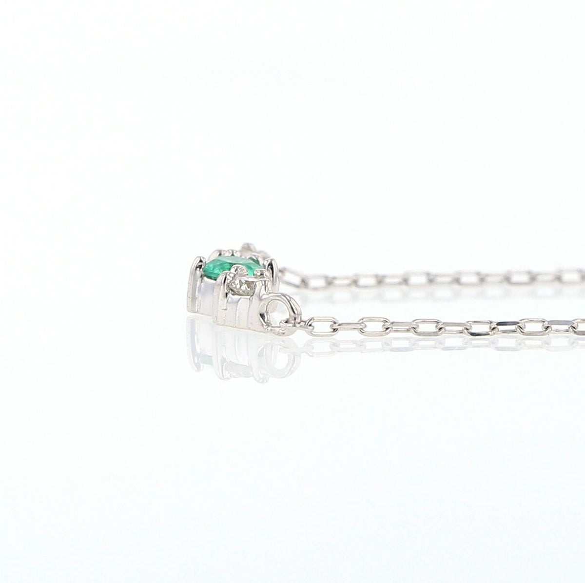 K10 WG エメラルド ネックレス ダイヤモンド ホワイトゴールド 5月誕生石 5月 誕生石