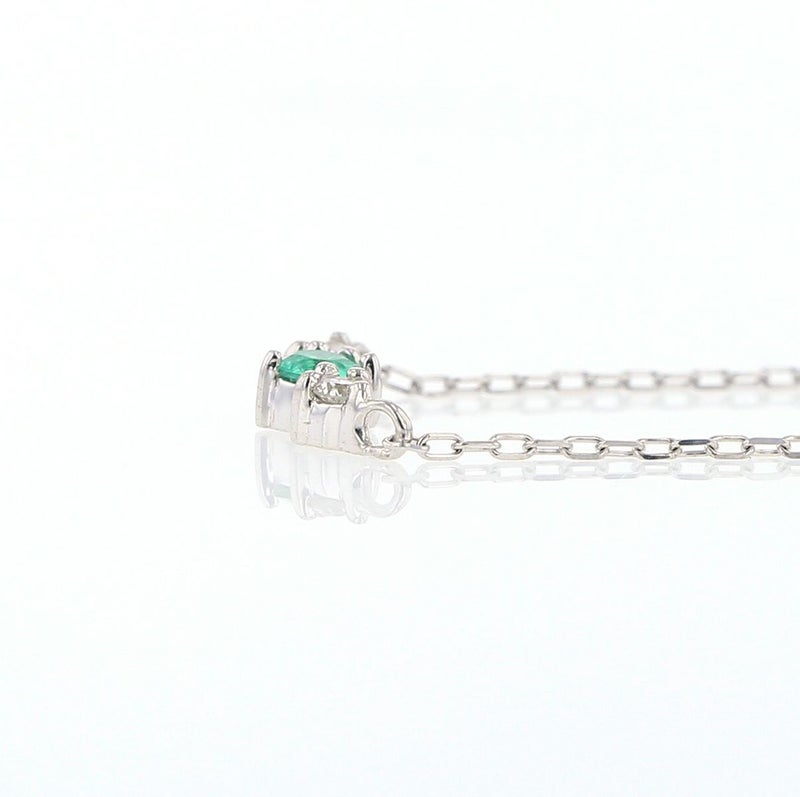 K10 WG エメラルド ネックレス ダイヤモンド ホワイトゴールド 5月誕生石 5月 誕生石