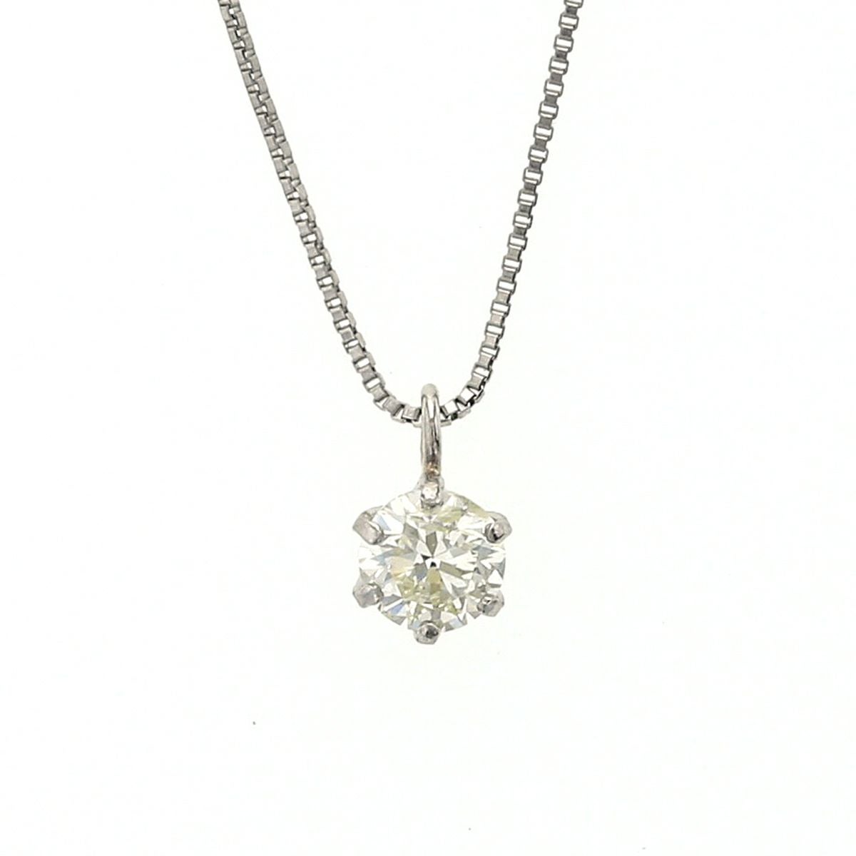 鑑定書付】プラチナ ダイヤモンド ネックレス 0.2ct 一粒 PT900 PT850