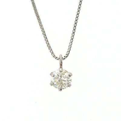 鑑定書付】プラチナ ダイヤモンド ネックレス 0.2ct 一粒 PT900 PT850 
