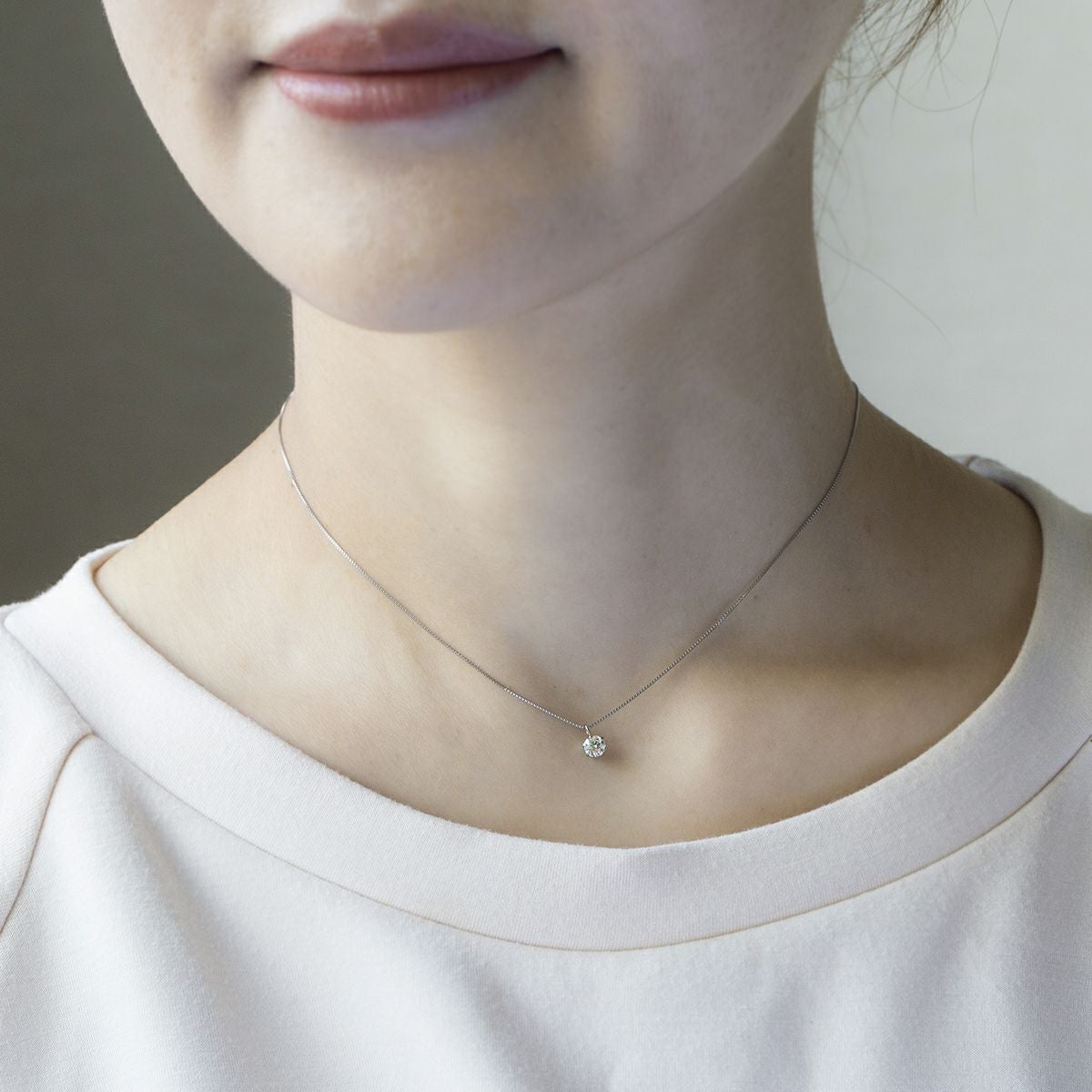 鑑定書付】プラチナ ダイヤモンド ネックレス 0.2ct 一粒 PT900 PT850