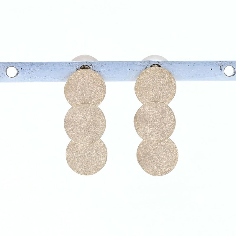 K10 YG ラウンド プレート ピアス