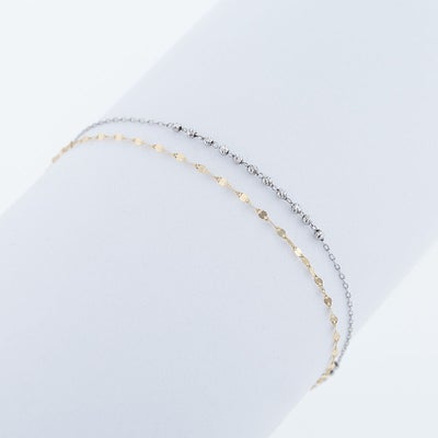 プラチナ850/K18 YG 2連 チェーン ブレスレット