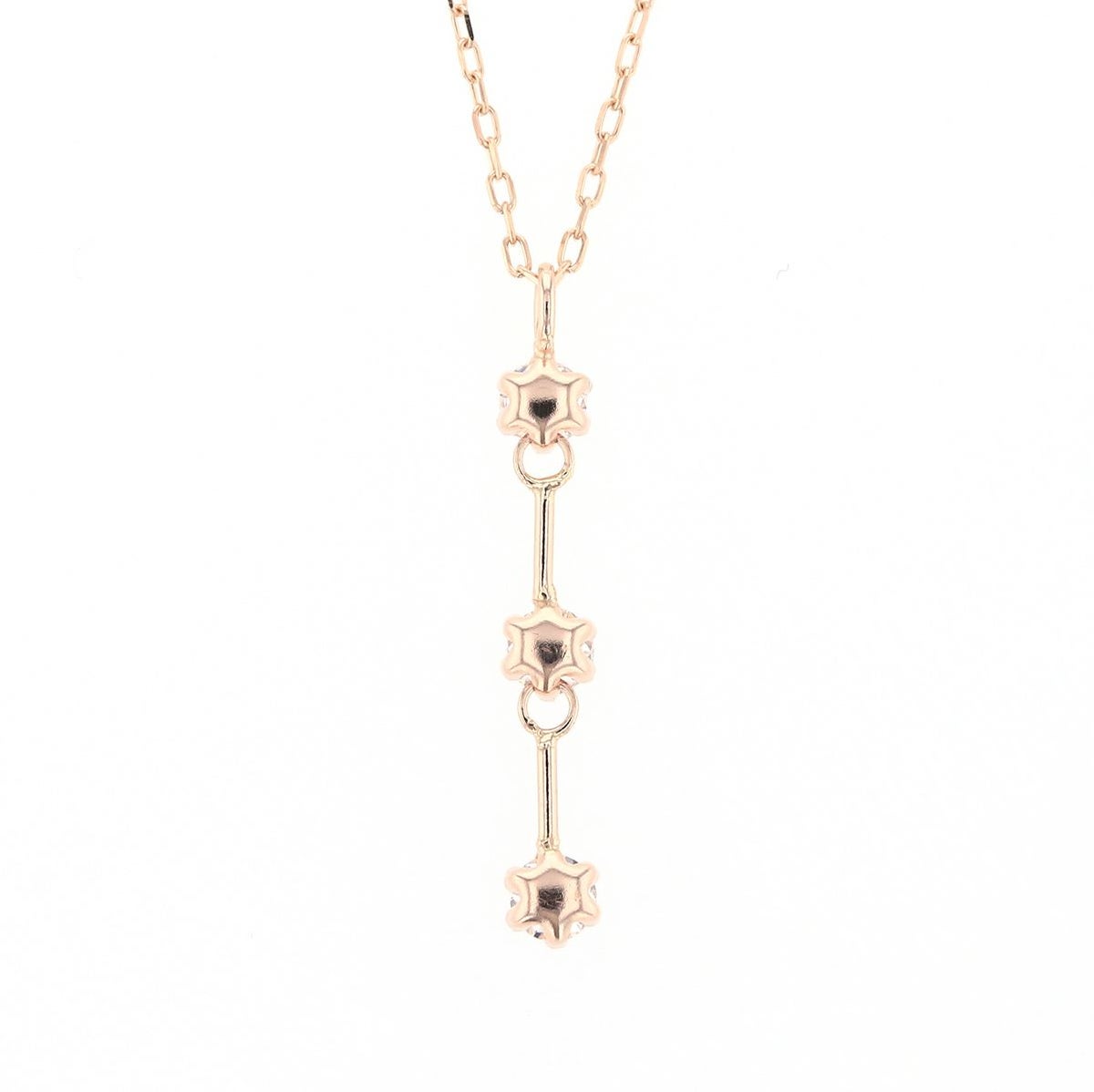 K10 WG/PG キュービックジルコニア ネックレス ホワイトゴールド ピンクゴールド