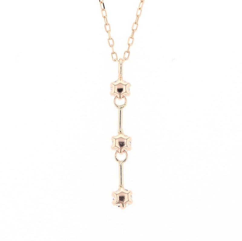 K10 WG/PG キュービックジルコニア ネックレス ホワイトゴールド ピンクゴールド