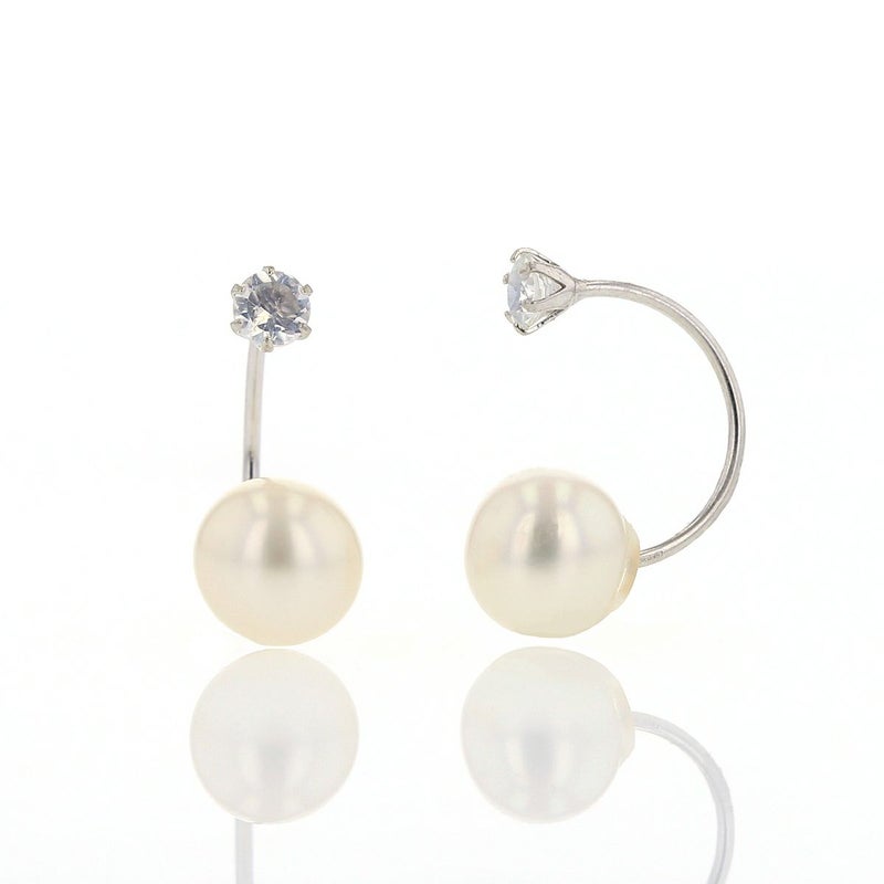 K14 WG ブルームーンストーン ピアス パールキャッチ付き レディース 淡水パール プレゼント 6月 誕生石