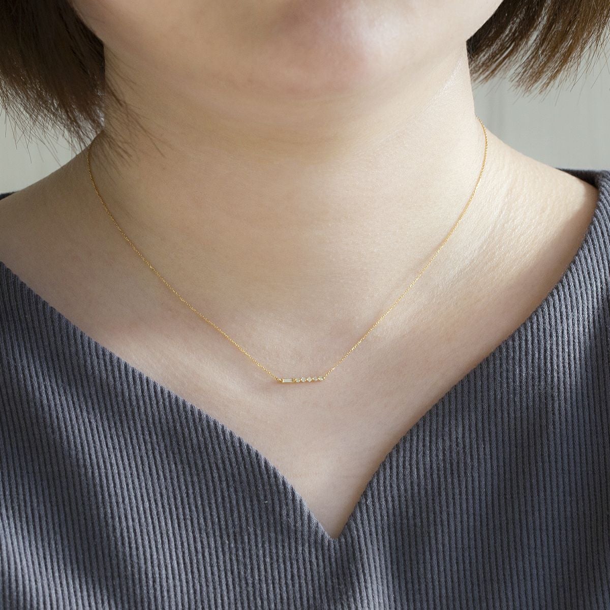 ネックレス ダイヤモンド プラチナ K18 YG