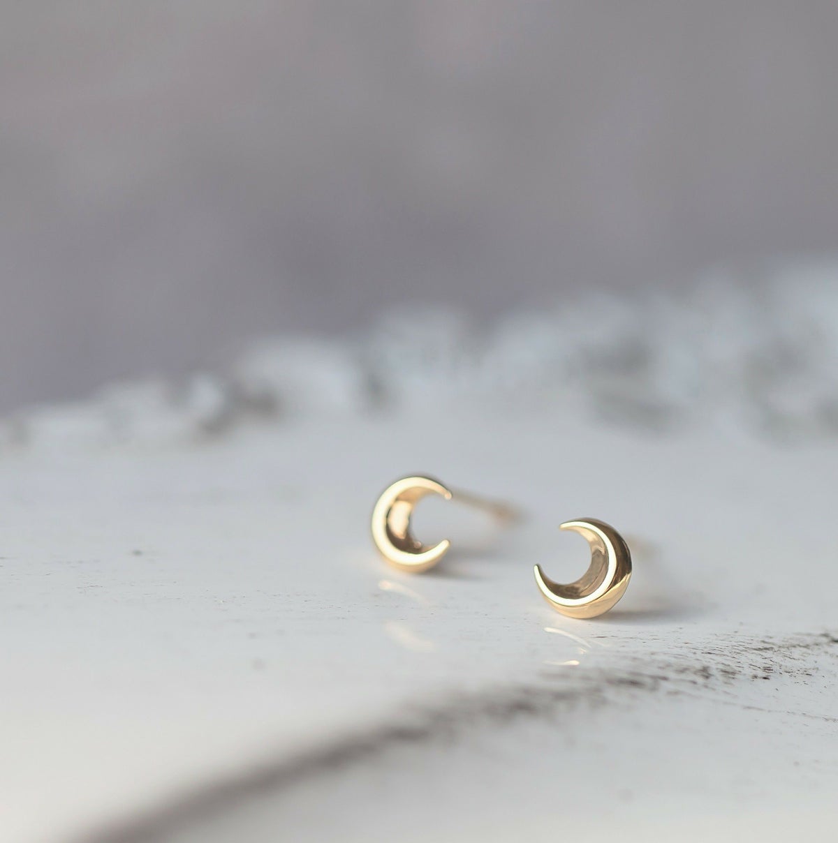 K18 YG 三日月 ピアス