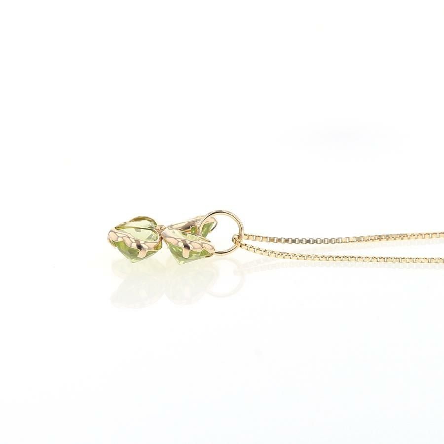 K10 YG ネックレス ペリドット クローバー イエローゴールド 四つ葉 レディース 娘 妻 プレゼント 10K 10金