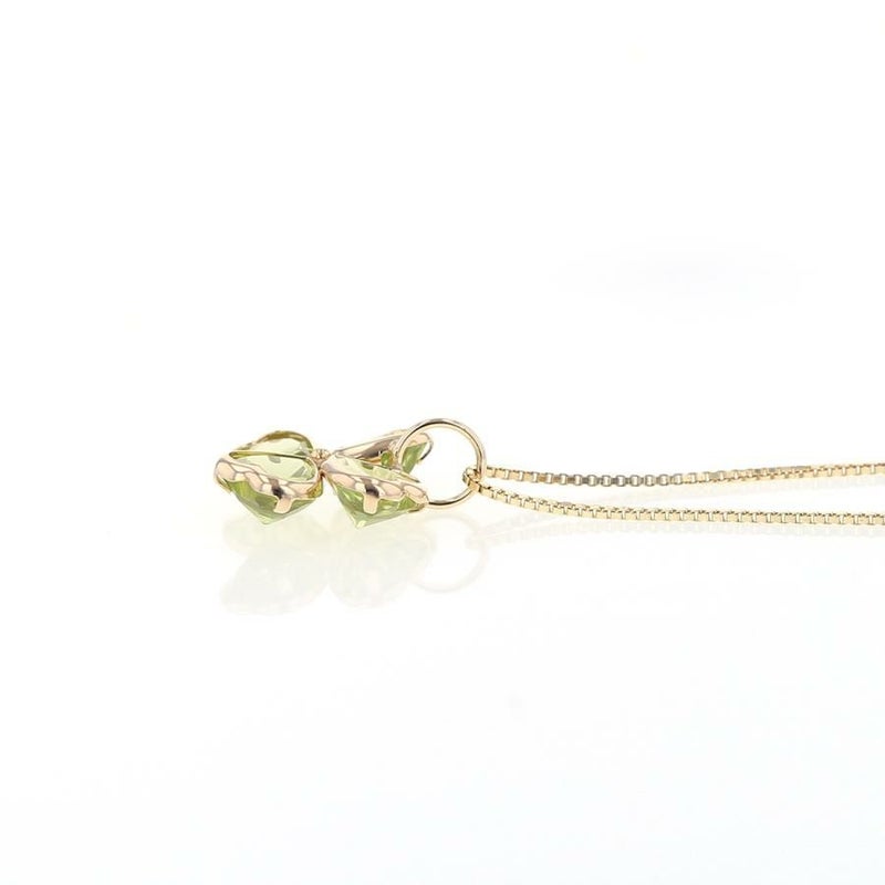 K10 YG ネックレス ペリドット クローバー イエローゴールド 四つ葉 レディース 娘 妻 プレゼント 10K 10金