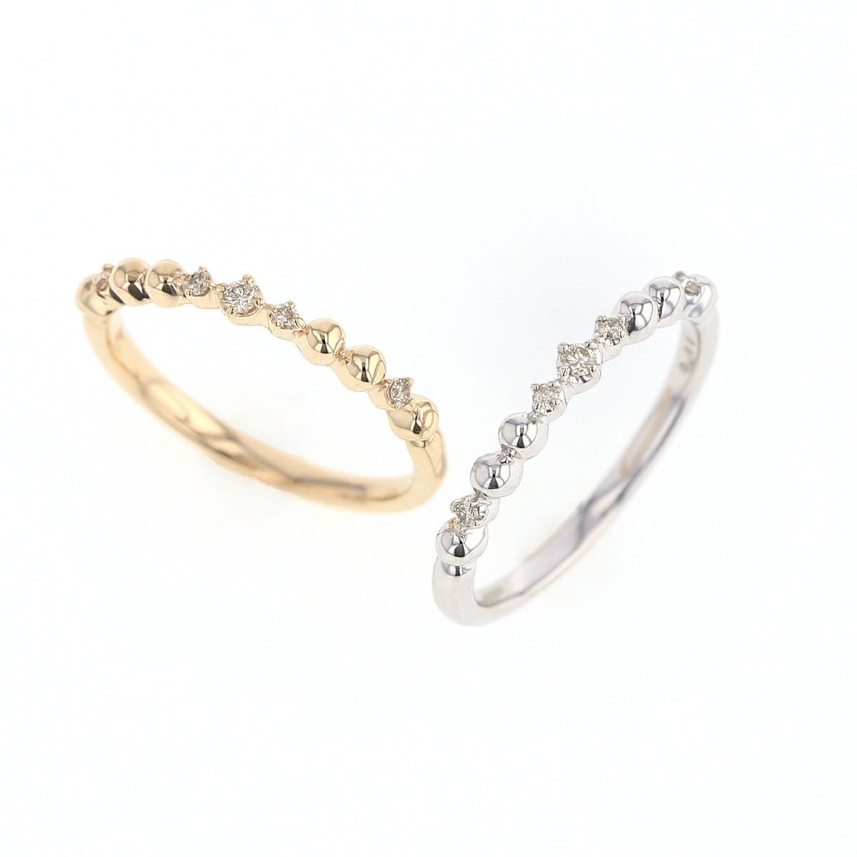 K10 YG/WG ダイヤモンド ピンキーリング | IKEDAジュエリーオンライン