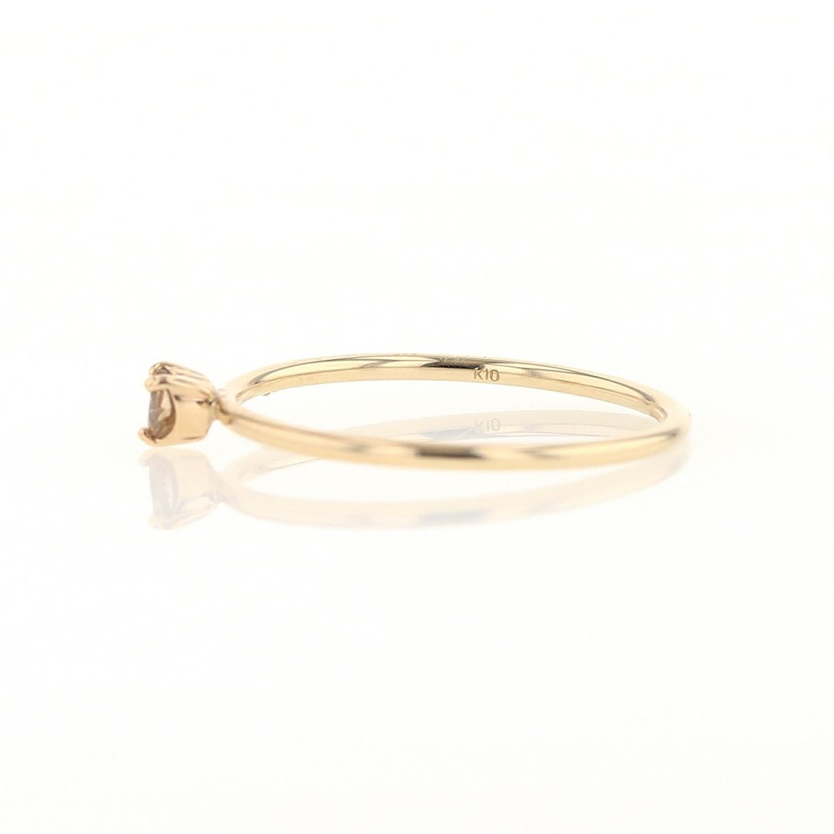 K10 YG ブラウンダイヤモンド リング ハートシェイプ