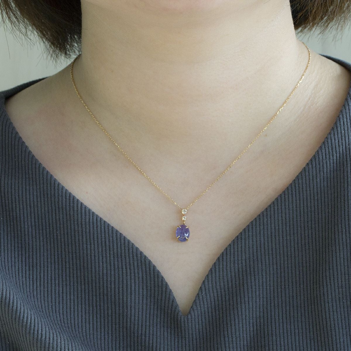 K10 YG タンザナイト ネックレス