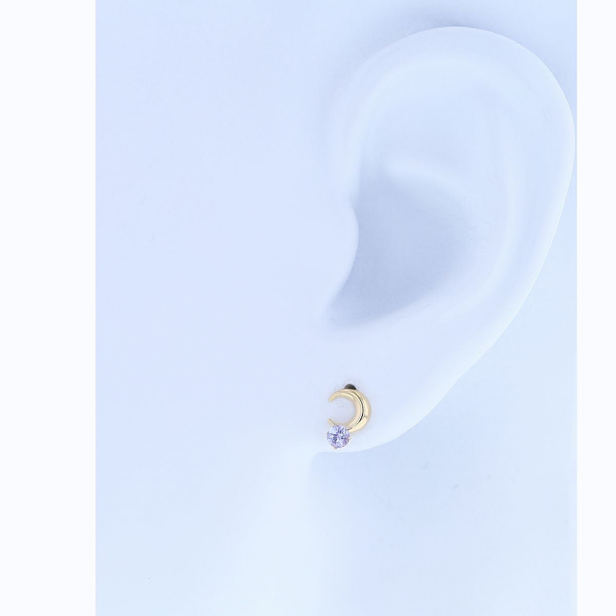 K18 YG タンザナイト ムーン ピアス