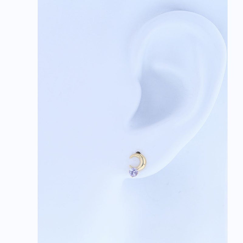 K18 YG タンザナイト ムーン ピアス