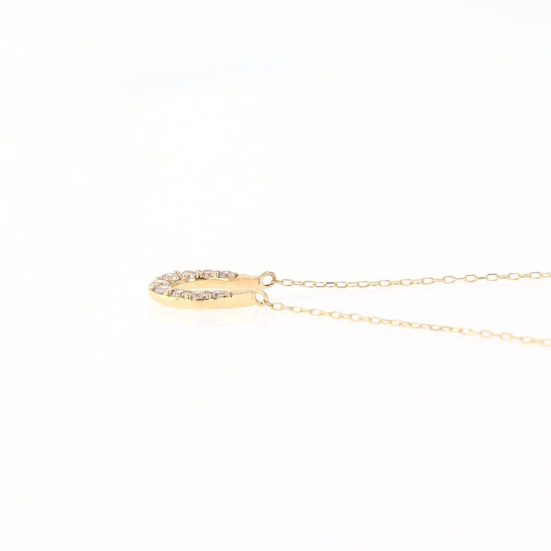 プラチナ/K18 YG ダイヤモンド ホースシュー ネックレス