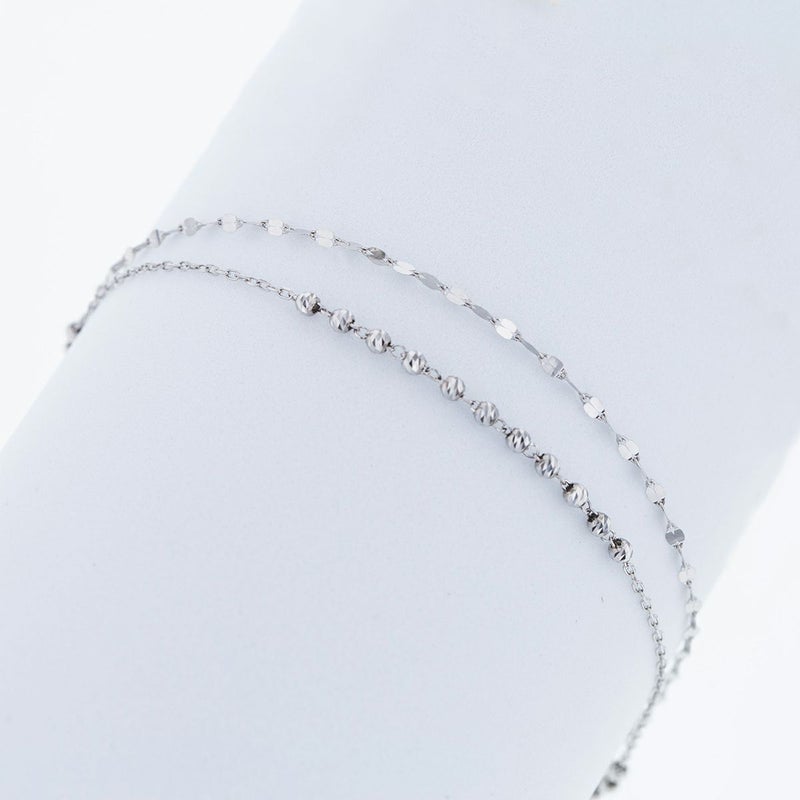 プラチナ PT850 ブレスレット レディース 30代 40代 誕生日 プレゼント 2連 チェーン チェーンブレスレット