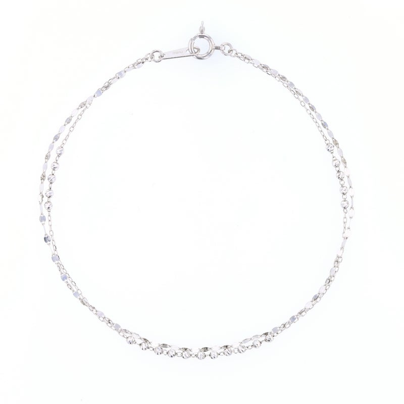 プラチナ PT850 ブレスレット レディース 30代 40代 誕生日 プレゼント 2連 チェーン チェーンブレスレット