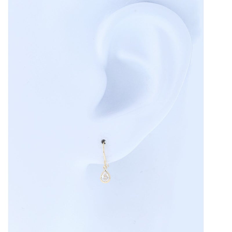 K18 YG キュービックジルコニア ピアス イエローゴールド クラシカル かわいい 誕生日 誕生日プレゼント レディース