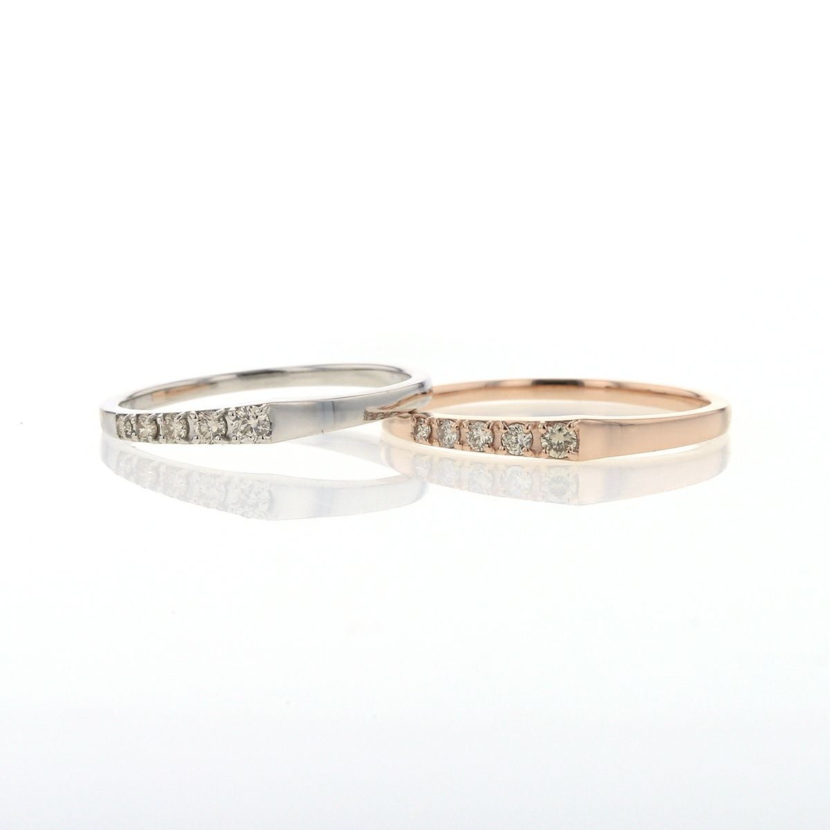 プラチナ/K18 PG ダイヤモンド リング