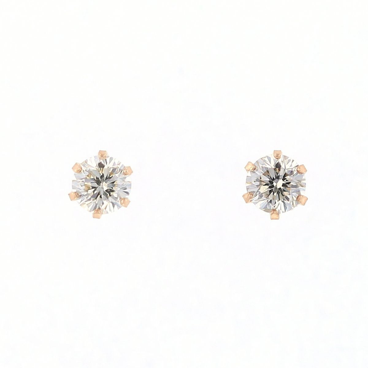 K18 PG 一粒ダイヤモンド ピアス トータル0.3ct