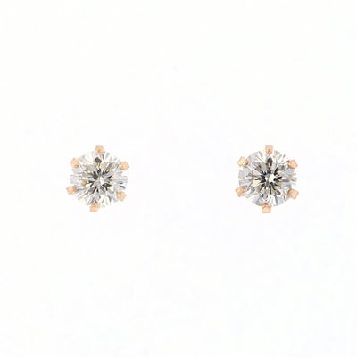K18 PG 一粒ダイヤモンド ピアス トータル0.3ct | IKEDAジュエリー 