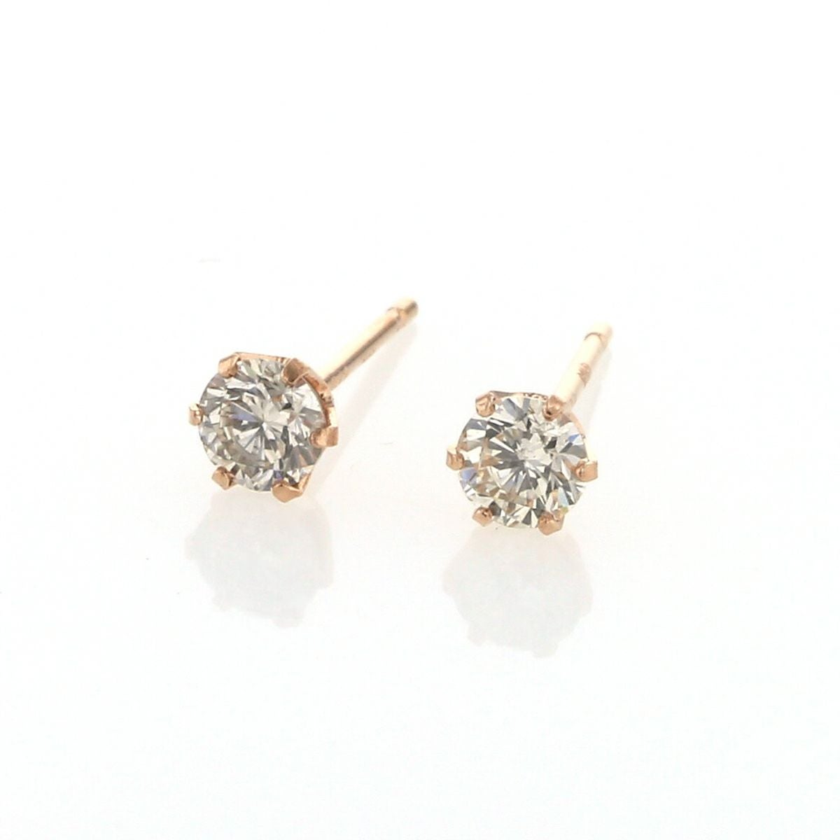 K18 PG 一粒ダイヤモンド ピアス トータル0.3ct | IKEDAジュエリー