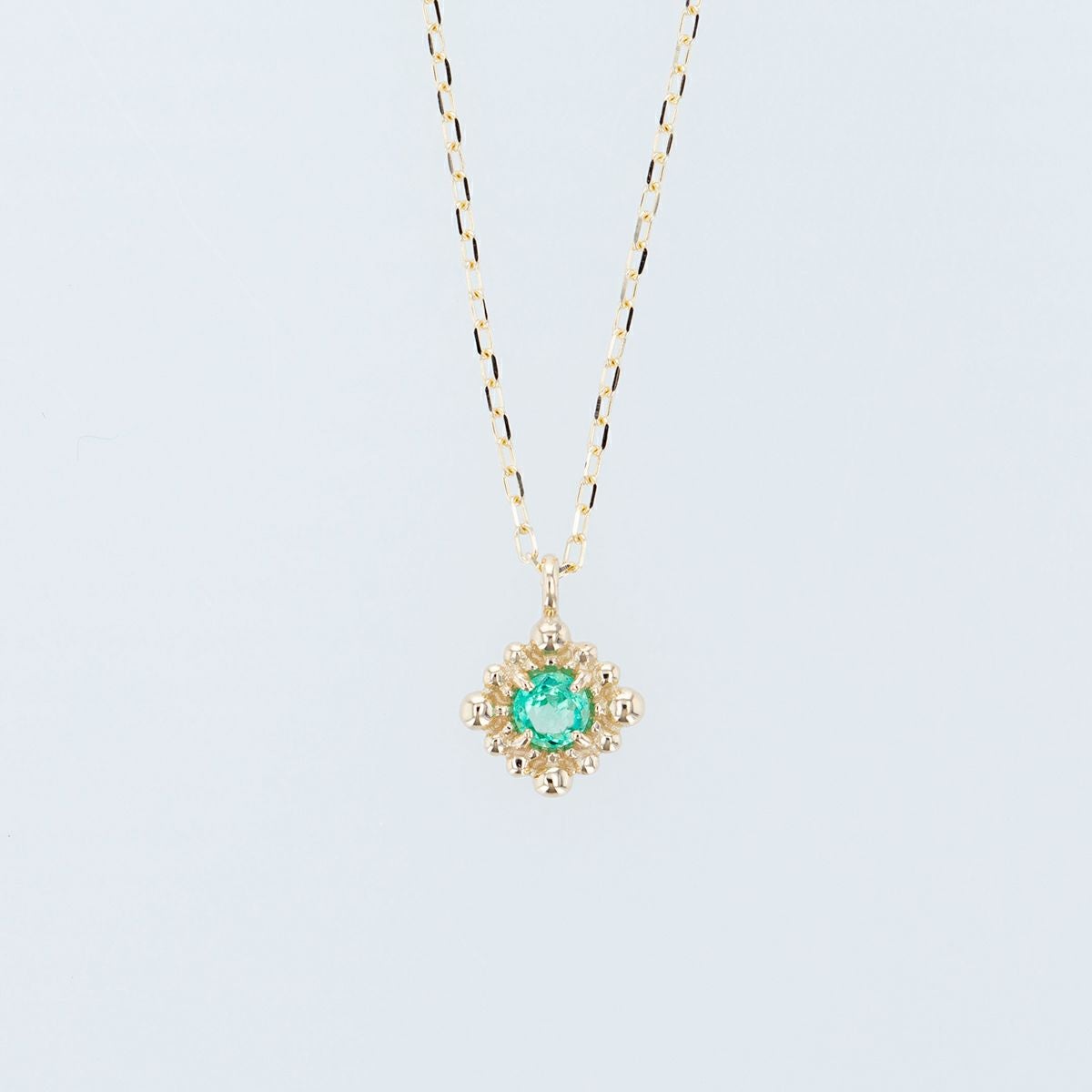 K10 YG エメラルド ネックレス イエローゴールド 5月誕生石 レディース 彼女 妻 30代 40代 50代 10k 誕生日