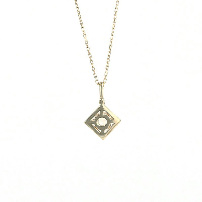 K10 YG ブルームーンストーン ネックレス イエローゴールド スクエア 6月誕生石 レディース 彼女 妻 30代 40代 50代 10k 誕生日