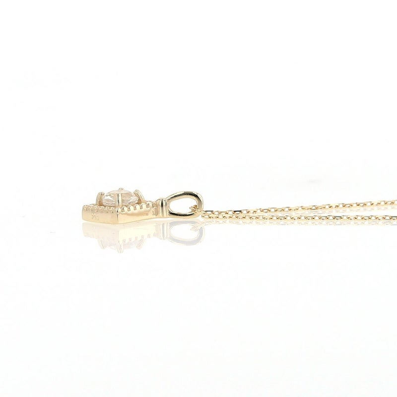 K10 YG ブルームーンストーン ネックレス イエローゴールド スクエア 6月誕生石 レディース 彼女 妻 30代 40代 50代 10k 誕生日