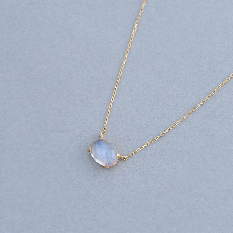 【6月誕生石】K10 YG ブルームーンストーン ネックレス