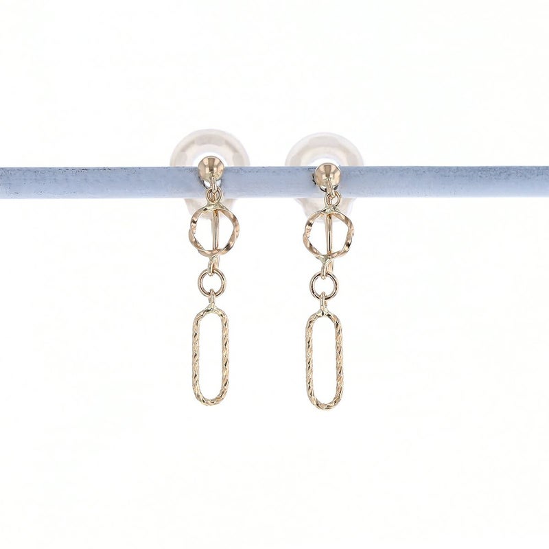 K10 YG フープ イヤリング イエローゴールド 地金 丸 ノンホール ゆれるイヤリング