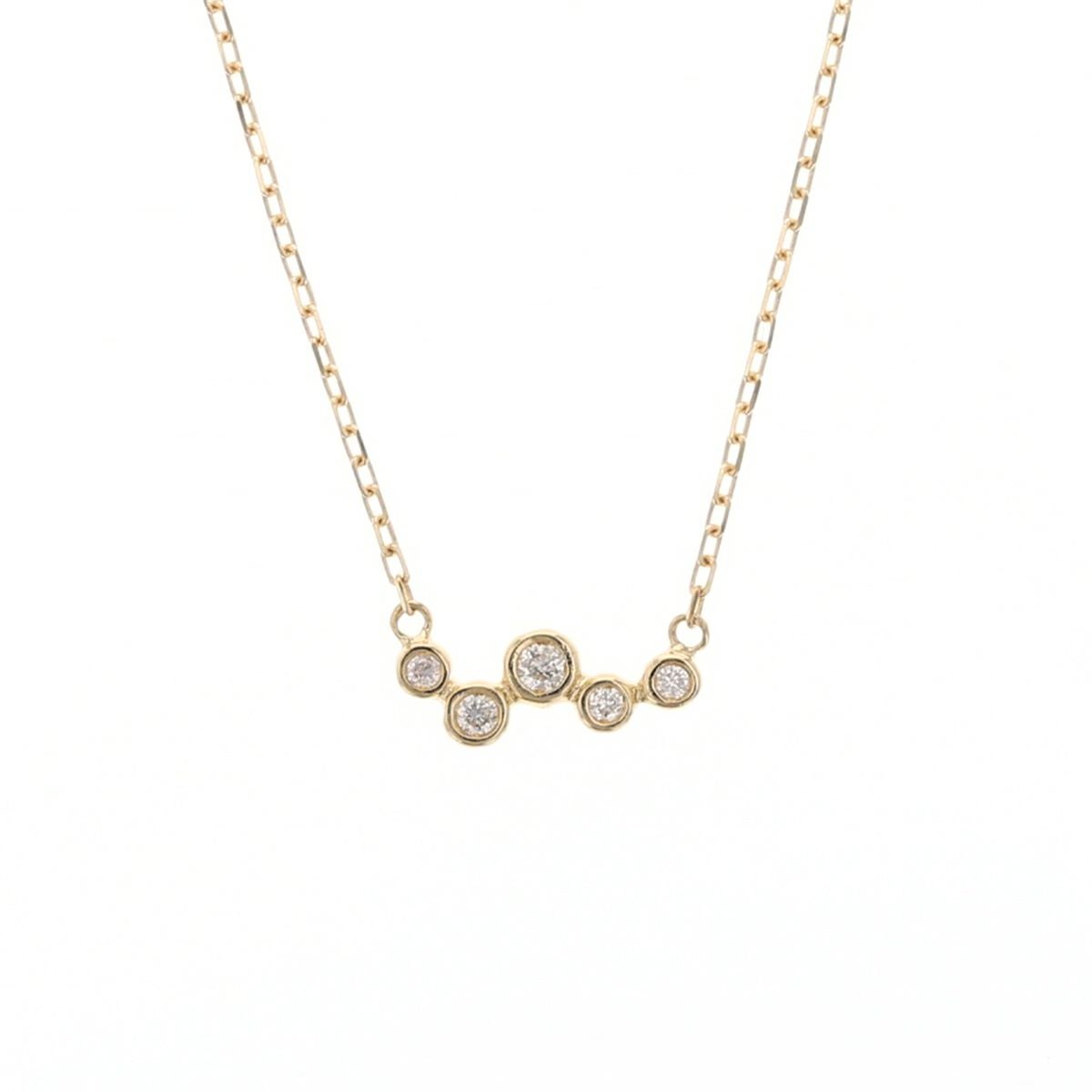 レアリゼ ベル K18 YG ダイヤモンド ネックレス イエローゴールド 18K 18金 妻 彼女 誕生日プレゼント ギフト レディース フクリン留め フクリン