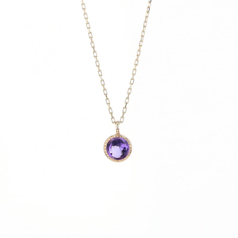K10 YG アメジスト ネックレス アメシスト ミラーカット レディース 2月 誕生石 誕生日プレゼント ギフト 彼女 妻 20代 30代 40代 イエローゴールド 天然石