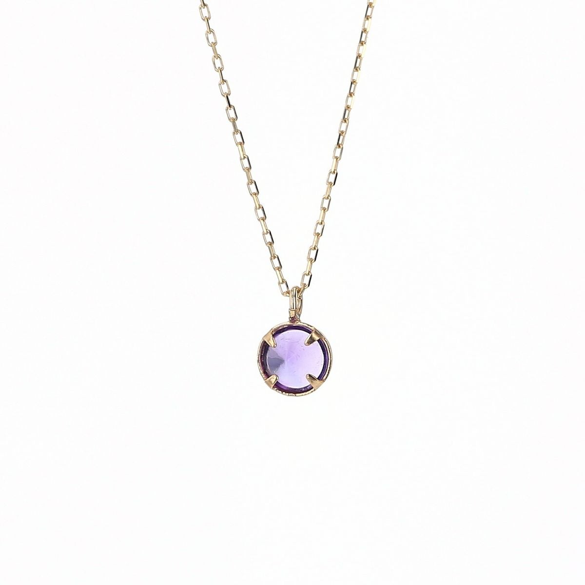 K10 YG アメジスト ネックレス アメシスト ミラーカット レディース 2月 誕生石 誕生日プレゼント ギフト 彼女 妻 20代 30代 40代 イエローゴールド 天然石