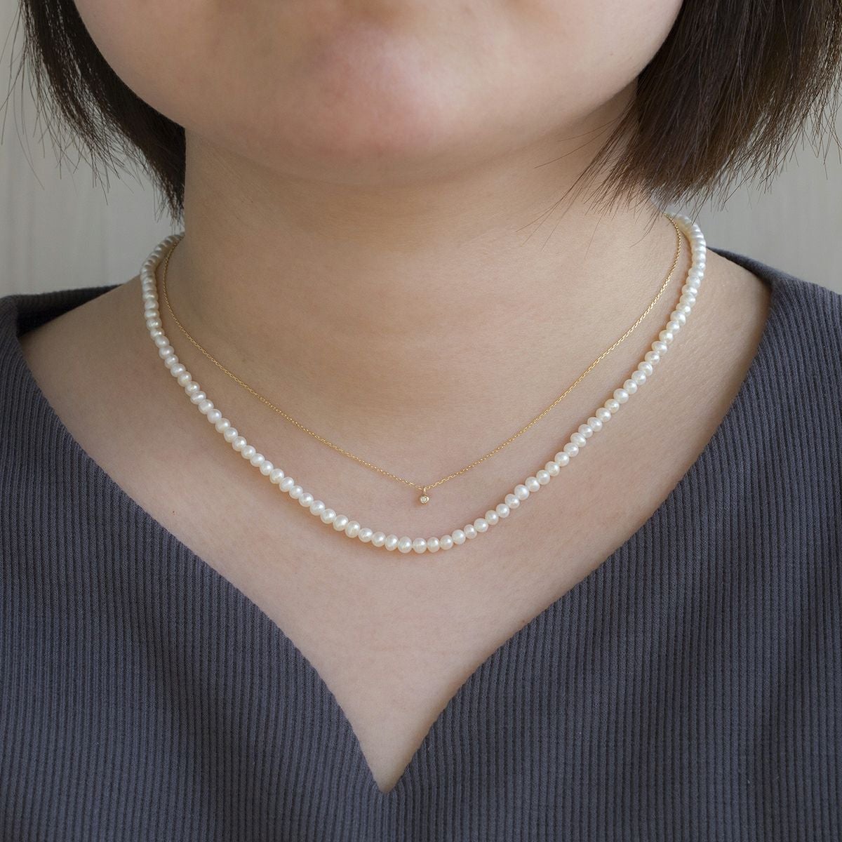 K10ホワイトゴールドダイヤネックレス 値引き交渉承ります☆ ESTELLE（エステール） ネックレス K10 ホワイトゴールド ダイヤモンド