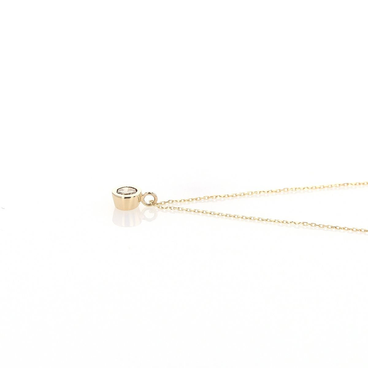 K10 YG ダイヤモンド ネックレス イエローゴールド 一粒 ダイヤ 10金 10K フクリン留め 誕生日 ギフト レディース 20代 30代 40代 彼女 女性 妻