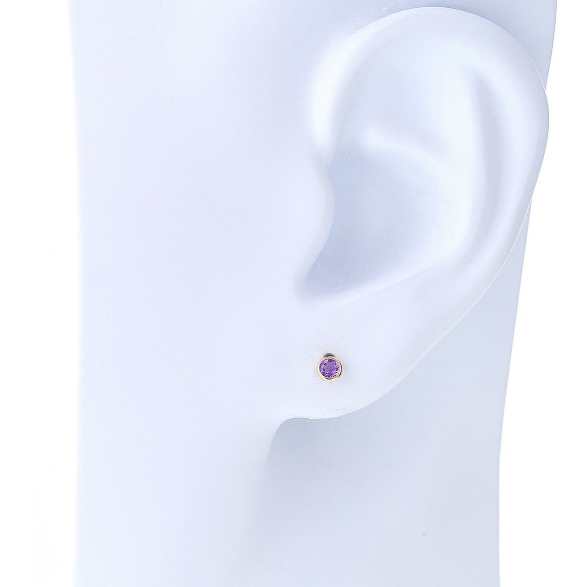 K10 YG アメジスト ピアス イエローゴールド フクリン留め フクリン 2月 誕生石 レディース 彼女 妻 20代 30代 40代 誕生日 誕生日プレゼント ギフト